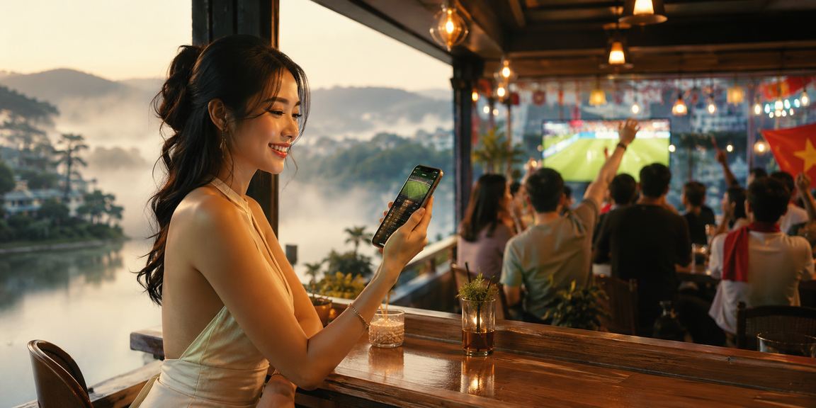 Người dùng trải nghiệm casino mobile tại lễ hội Đà Lạt